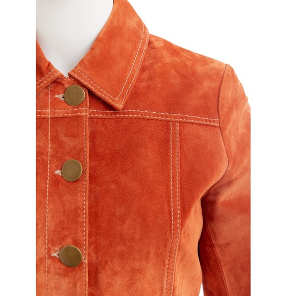 Danier orange suede leather jacket / XS - Picture 6 of 8